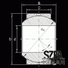 關(guān)節(jié)軸承 GE10-PB, 根據(jù) DIN ISO 12 240-1 標(biāo)準(zhǔn)，尺寸系列 K，需維護(hù)